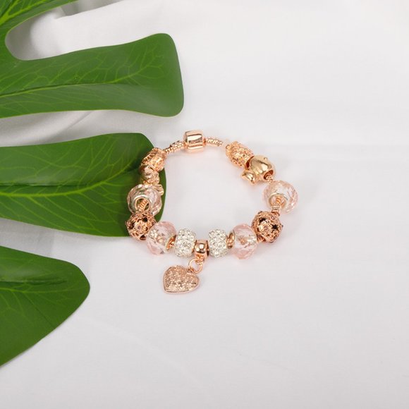 Rose Gold Bracelet with Charms - Picture 3 of 7